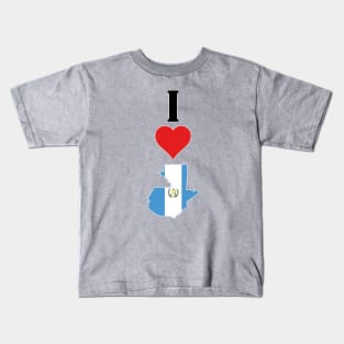 I Love Guatemala Vertical I Heart Guatemalan National Flag Map Kids T-Shirt